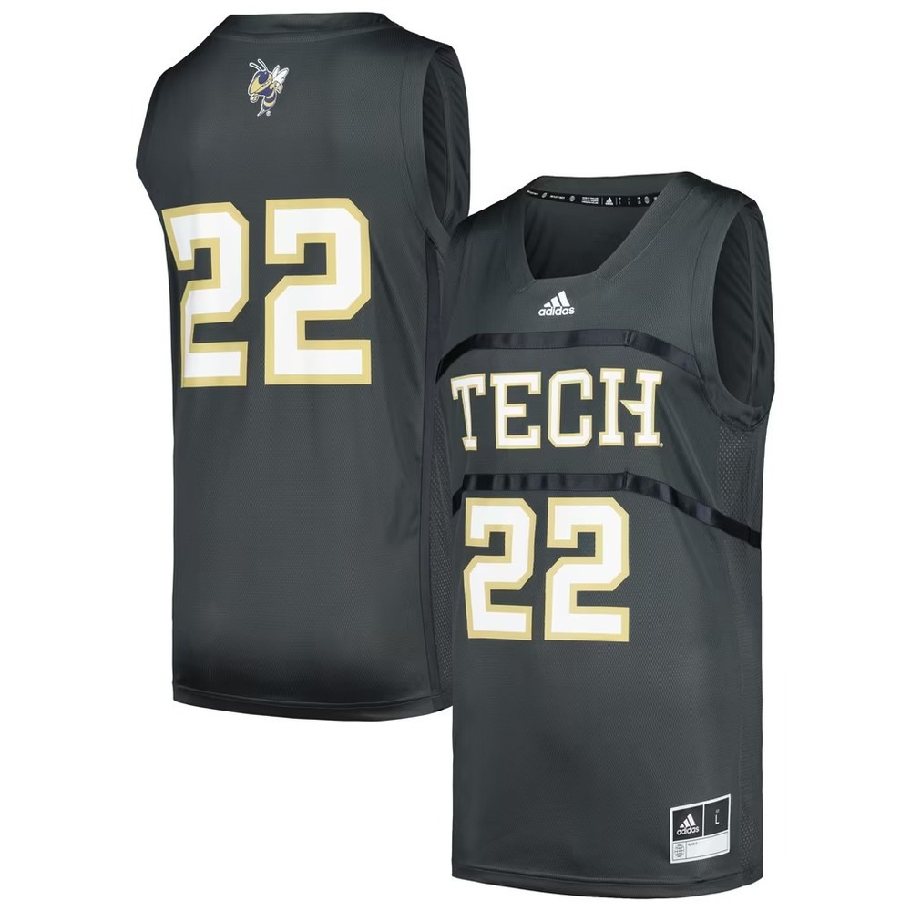 Georgia Tech Yellow Jackets #22 Adidas Swingman Gray Basketball Jersey Size M